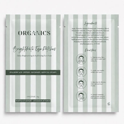 Brightdrate Eye Pads - Daily Brightening & Hydrating Patches with Hyaluronic Acid Peptides Niacinamide Green Tea Licorice