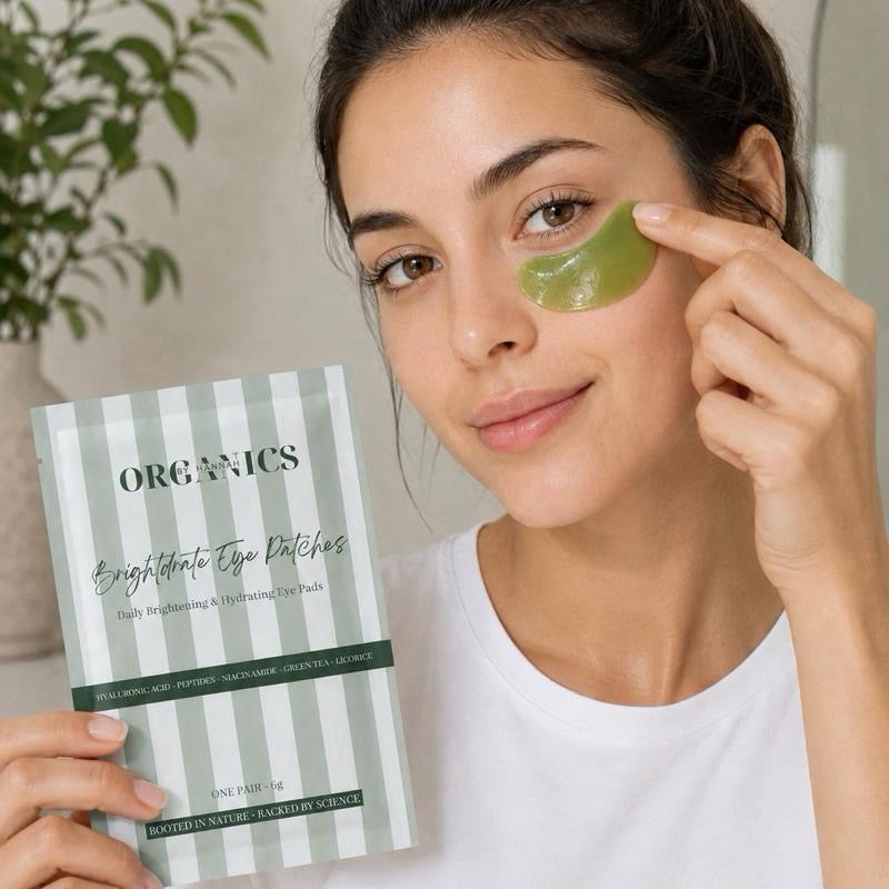 Brightdrate Eye Pads - Daily Brightening & Hydrating Patches with Hyaluronic Acid Peptides Niacinamide Green Tea Licorice